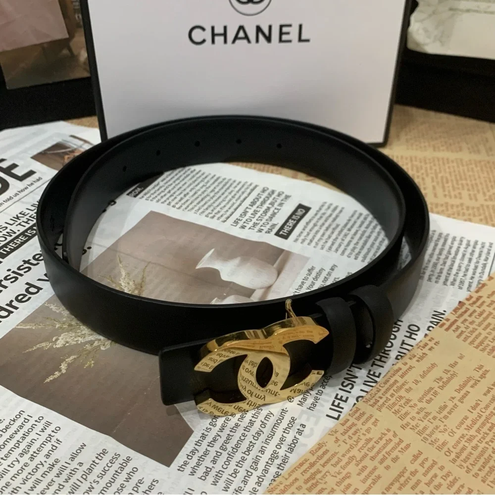 Chanel Women's Black Belt SZ 95
